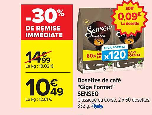 Dosettes de café "Giga Format" SENSEO