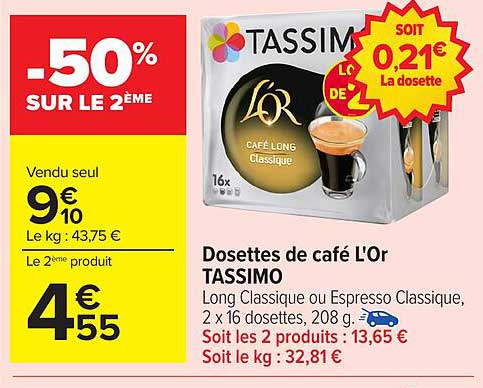 Dosettes de café L'Or TASSIMO