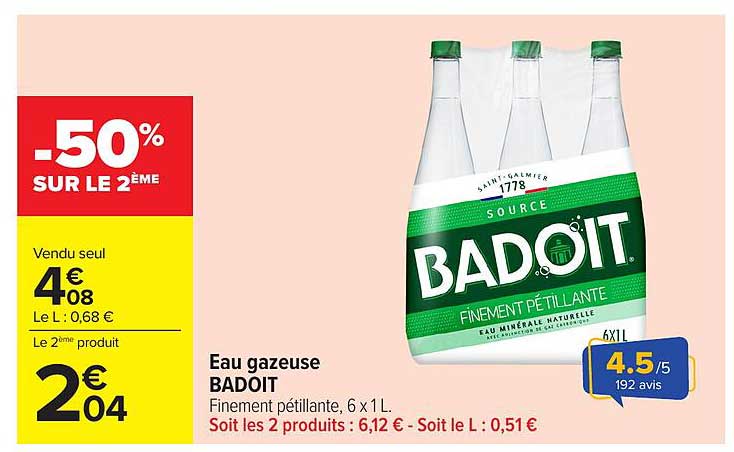 Eau gazeuse BADOIT
