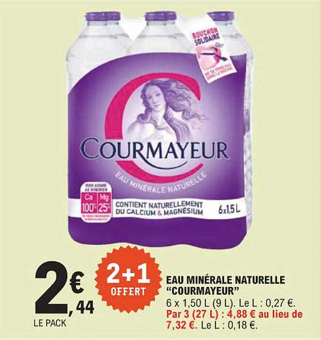 EAU MINÉRALE NATURELLE "COURMAYEUR"
