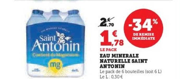 EAU MINERALE NATURELLE SAINT ANTONIN