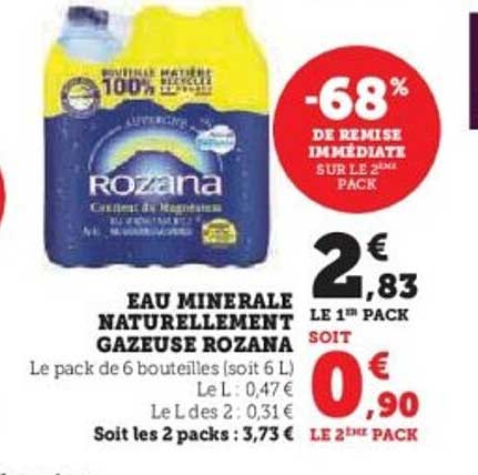 EAU MINERALE NATURELLEMENT GAZEUSE ROZANA