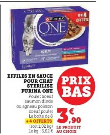 EFFILES EN SAUCE POUR CHAT STERILISE PURINA ONE