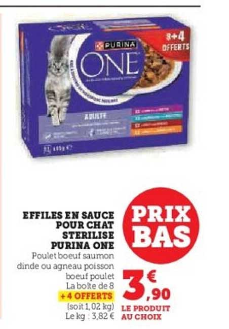 EFFILÉS EN SAUCE POUR CHAT STERILISE PURINA ONE