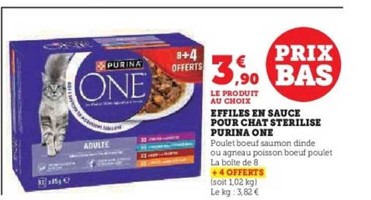 EFFILÉS EN SAUCE POUR CHAT STÉRILISÉ PURINA ONE