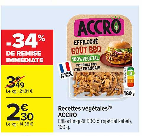 Effiloché goût BBQ ACCRO 100% Végétal