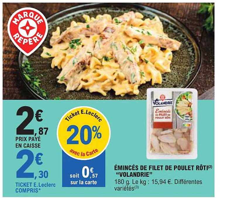Émincés de filet de poulet rôti “Volandrie”