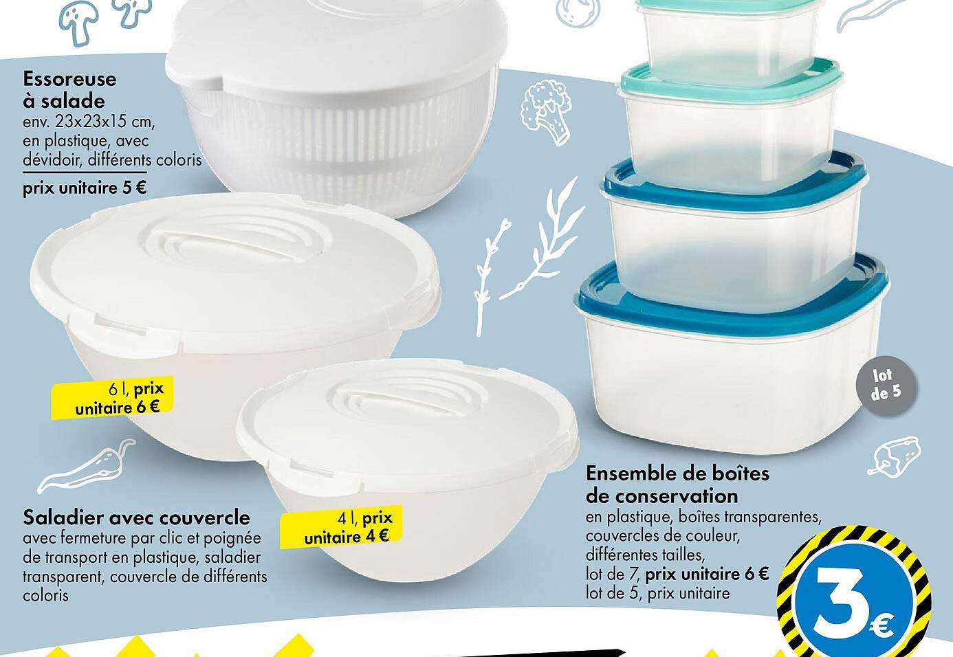 Ensemble de boîtes de conservation