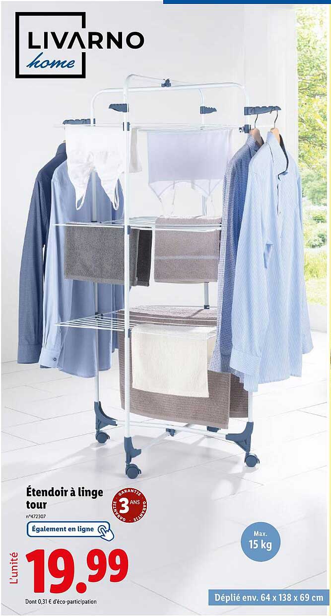 Étendoir à linge tour