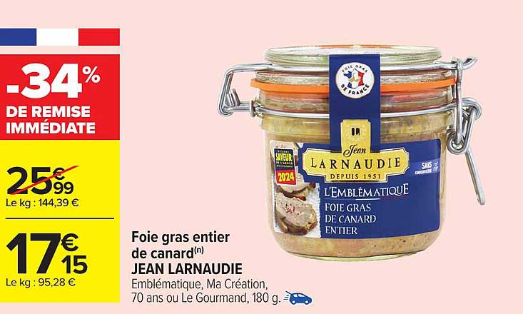 Foie gras entier de canard(n) JEAN LARNAUDIE