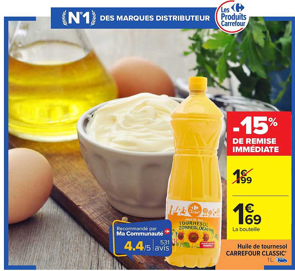 Huile de tournesol CARREFOUR CLASSIC'