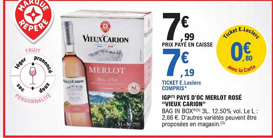 IGP PAYS D'OC MERLOT ROSÉ "VIEUX CARION"