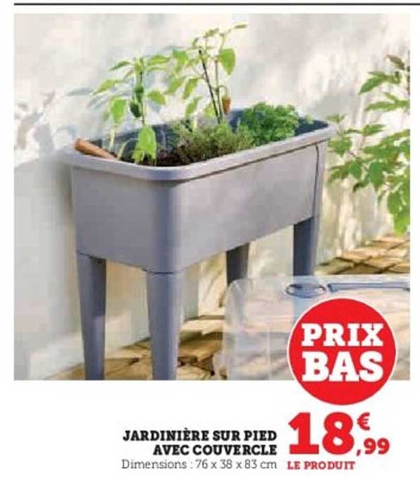 JARDINIÈRE SUR PIED AVEC COUVERCLE