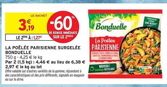 LA POÊLÉE PARISIENNE SURGELÉE BONDUELLE
