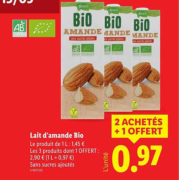 Lait d'amande Bio