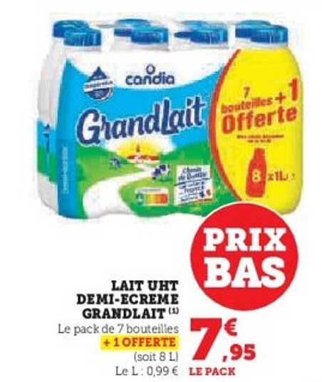 LAIT UHT DEMI-ECREME GRANDLAIT