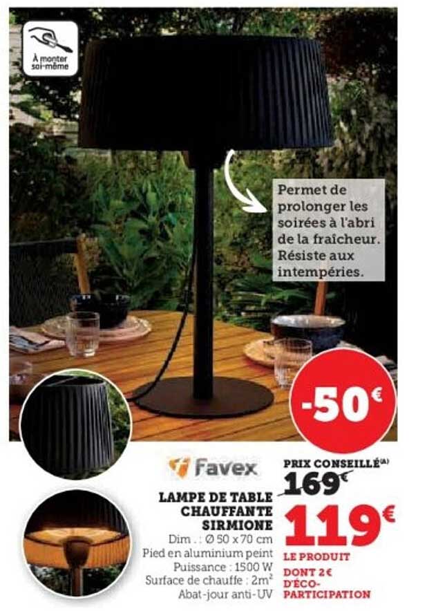 LAMPE DE TABLE CHAUFFANTE SIRMIONE