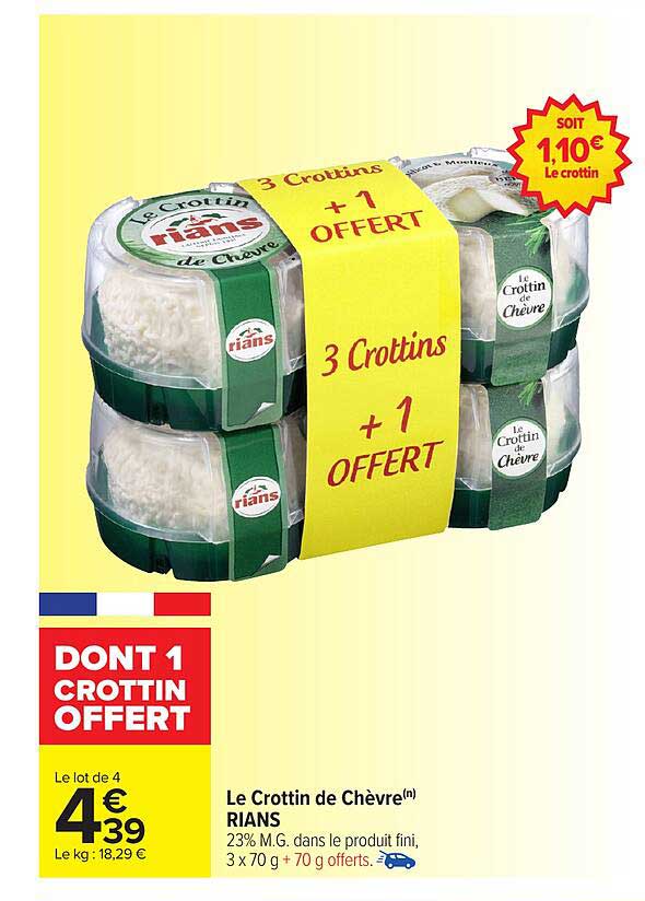 Le Crottin de Chèvre(m) RIANS - 3 Crottins + 1 OFFERT