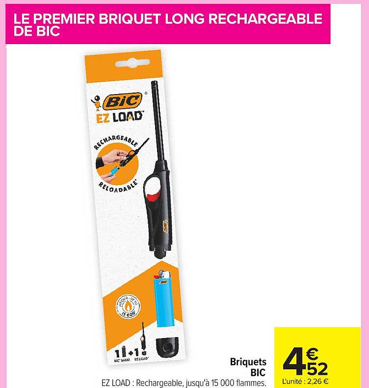 LE PREMIER BRIQUET LONG RECHARGEABLE DE BIC