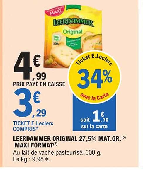 LEERDAMMER ORIGINAL 27,5% MAT.GR. MAXI FORMAT