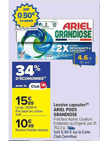 Lessive capsules ARIEL PODS GRANDIOSE