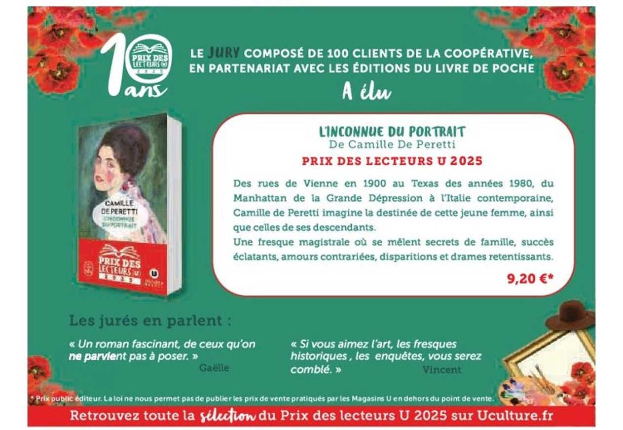 L’inconnue du portrait de Camille De Peretti - PRIX DES LECTEURS U 2025