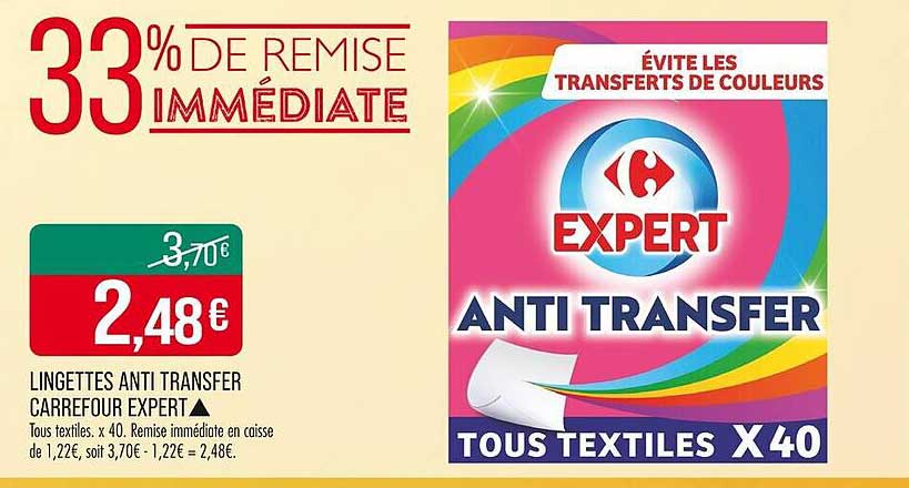 LINGETTES ANTI TRANSFER CARREFOUR EXPERT