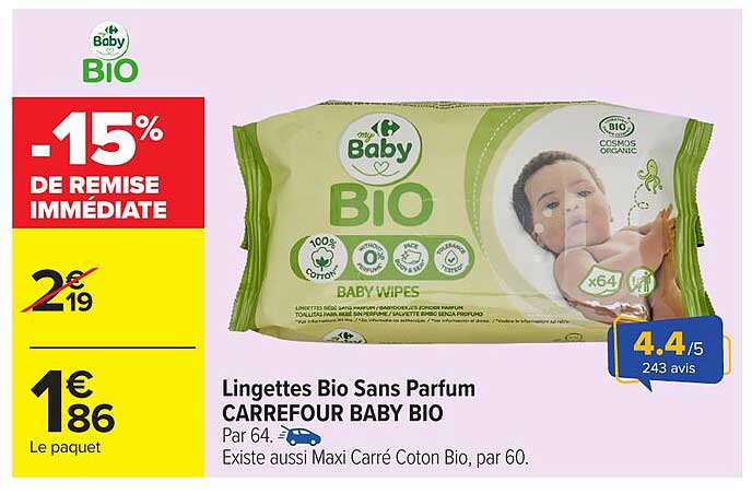 Lingettes Bio Sans Parfum