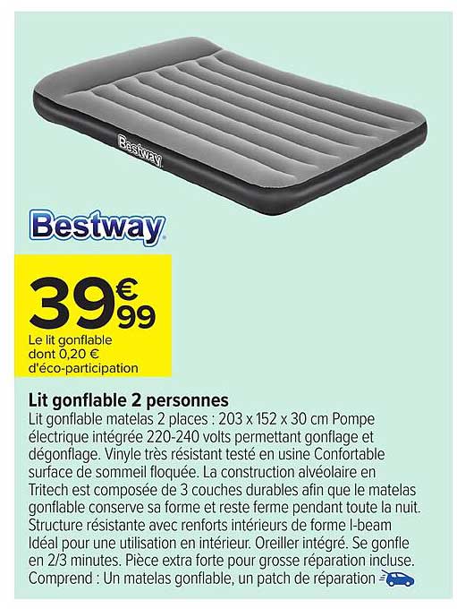 Lit gonflable 2 personnes