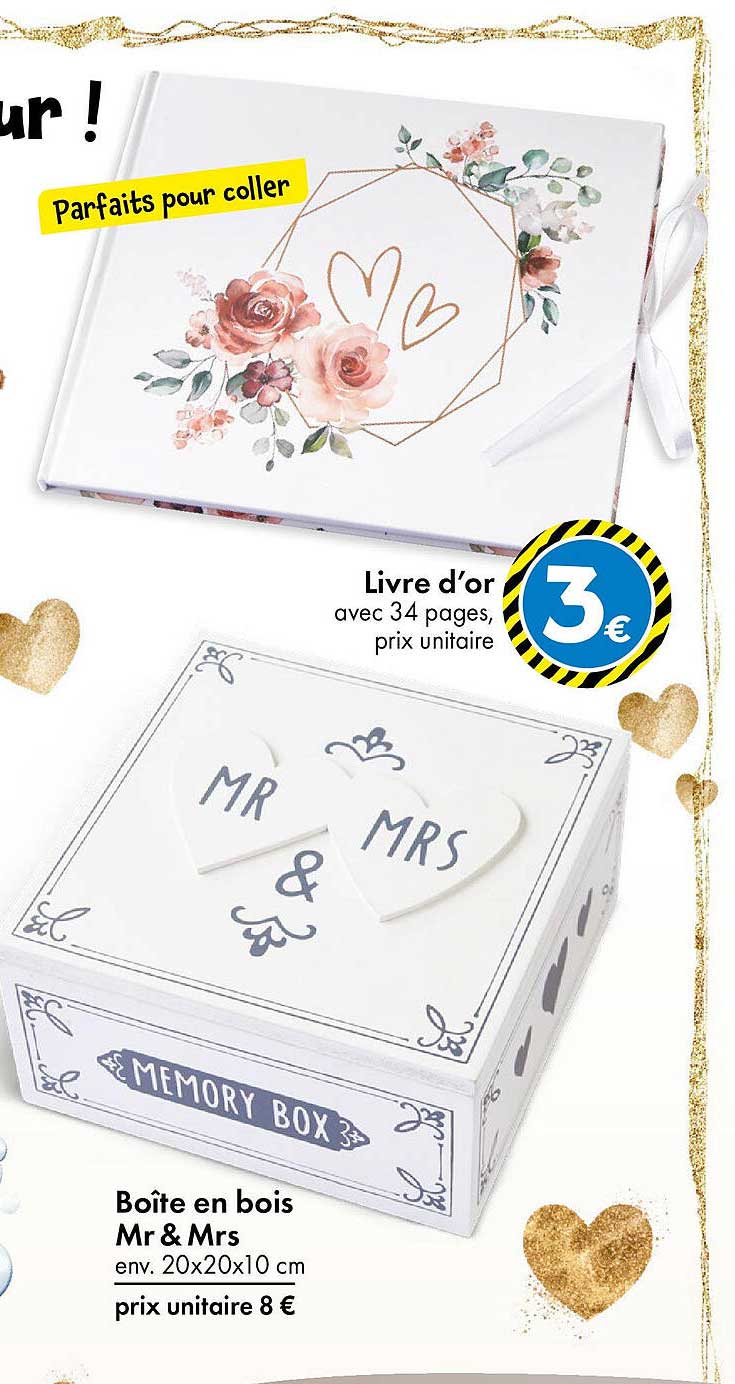 Livre d'or et Boîte en bois Mr & Mrs