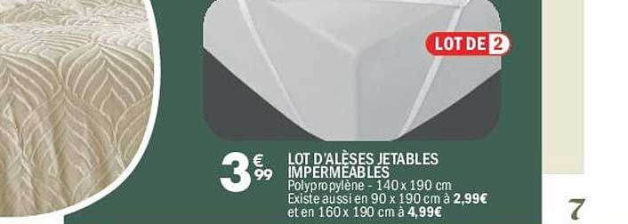 LOT D'ALÈSES JETABLES IMPERMÉABLES