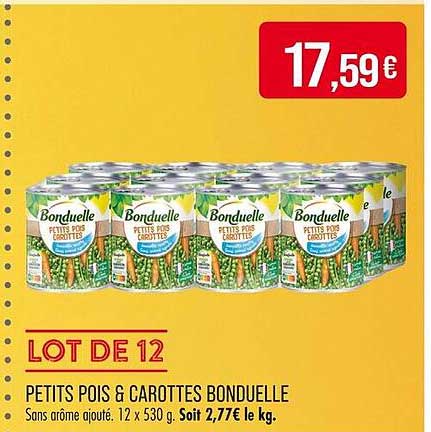 LOT DE 12 PETITS POIS & CAROTTES BONDUELLE