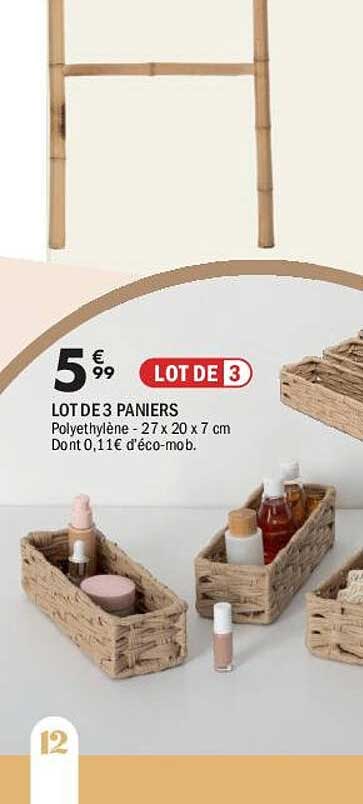 LOT DE 3 PANIERS