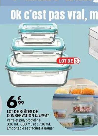 LOT DE BOÎTES DE CONSERVATION CLIPEAT
