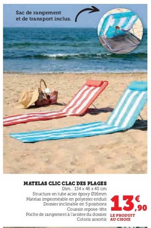 MATELAS CLIC CLAC DES PLAGES