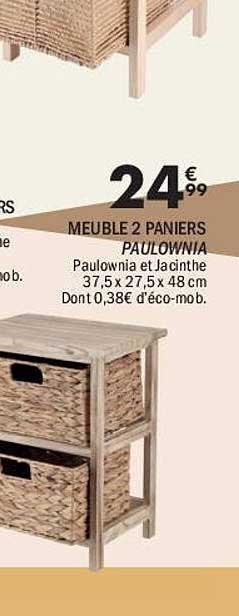 MEUBLE 2 PANIERS PAULOWNIA