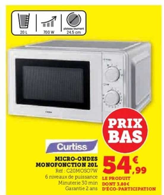 MICRO-ONDES MONOFONCTION 20L
