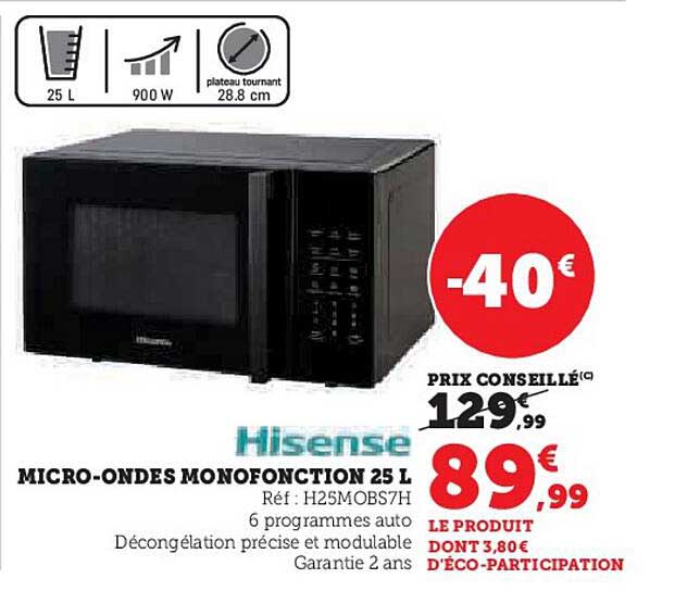 MICRO-ONDES MONOFONCTION 25 L