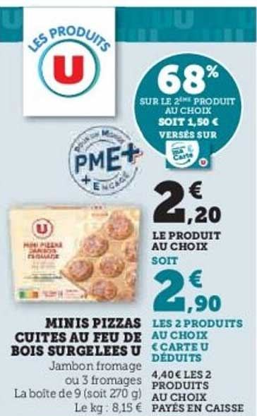 MINIS PIZZAS CUITES AU FEU DE BOIS SURGELEES U