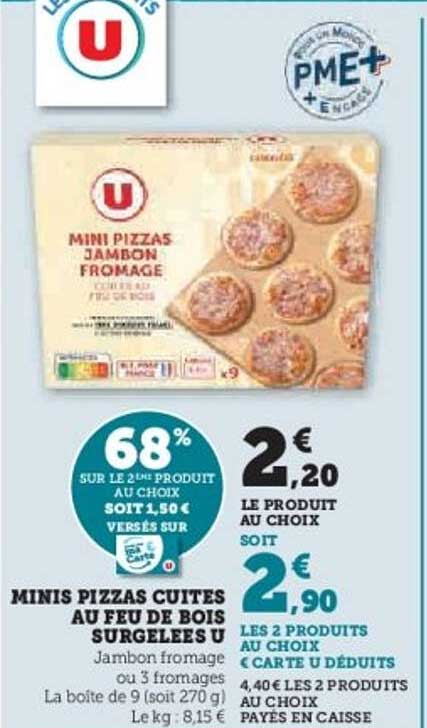 MINIS PIZZAS CUITES AU FEU DE BOIS SURGELEES U