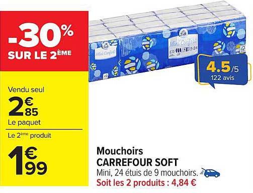 Mouchoirs CARREFOUR SOFT
