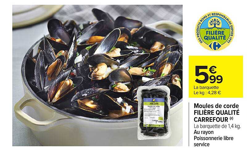 Moules de corde FILIÈRE QUALITÉ CARREFOUR