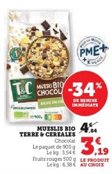 MUESLI BIO TERRE & CÉRÉALES Chocolat