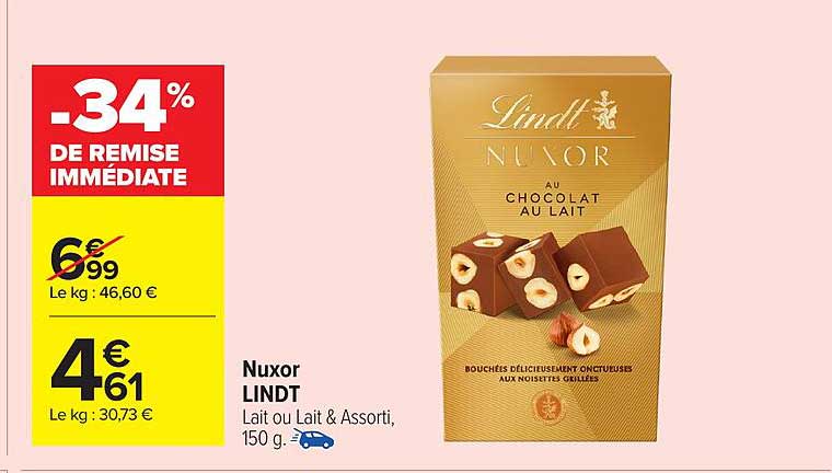 Nuxor LINDT Lait ou Lait & Assortis, 150 g
