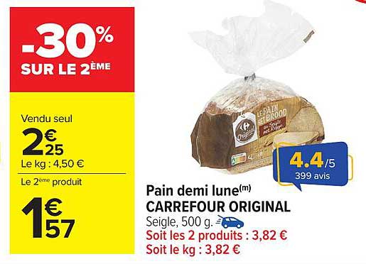 Pain demi lune(m) CARREFOUR ORIGINAL
