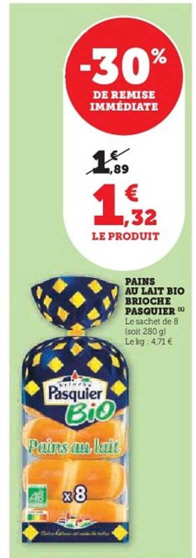 PAINS AU LAIT BIO BRIOCHE PASQUIER