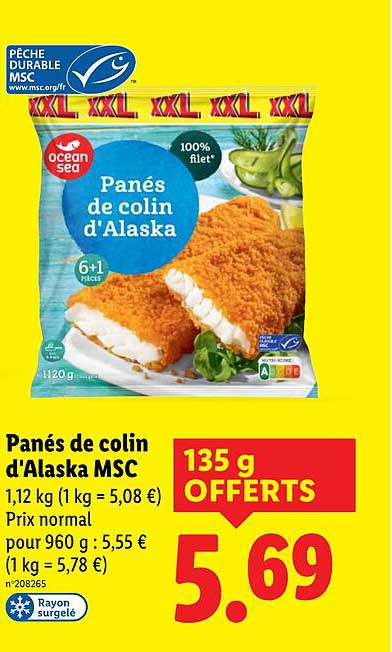 Panés de colin d'Alaska MSC