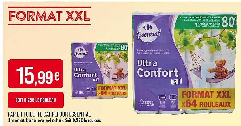 PAPIER TOILETTE CARREFOUR ESSENTIAL