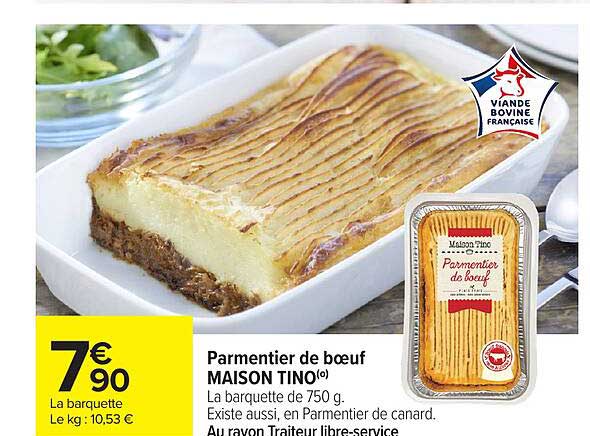 Parmentier de bœuf MAISON TINO