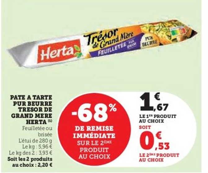 PATE A TARTE PUR BEURRE TRESOR DE GRAND MERE HERTA